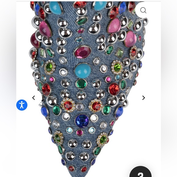 NWT Jeffrey Campbell B-Dazzled denim booties - Picture 4 of 7